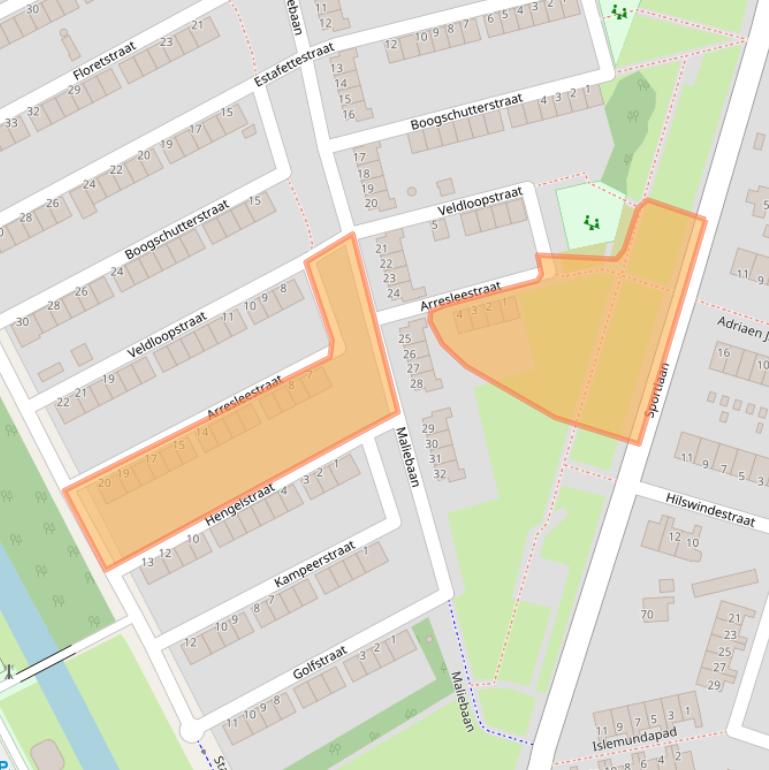 Kaart van postcodegebied 3078XA.