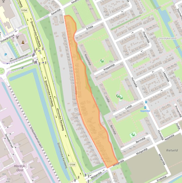 Kaart van postcodegebied 3079DE.