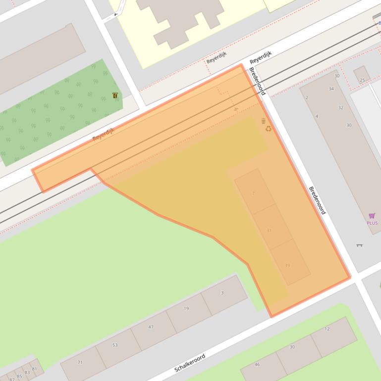 Kaart van postcodegebied 3079JA.