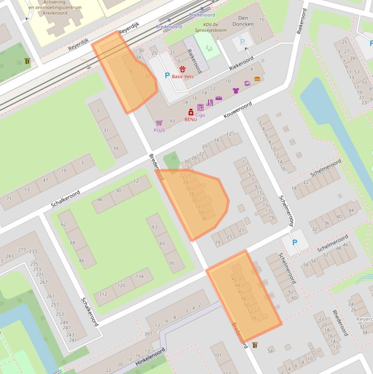 Kaart van postcodegebied 3079JE.