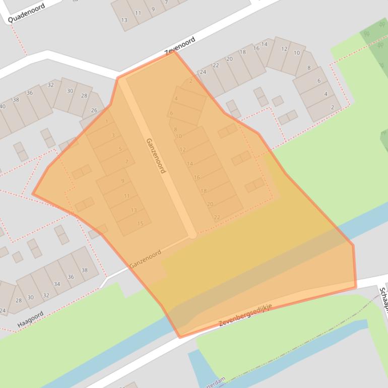 Kaart van postcodegebied 3079MB.