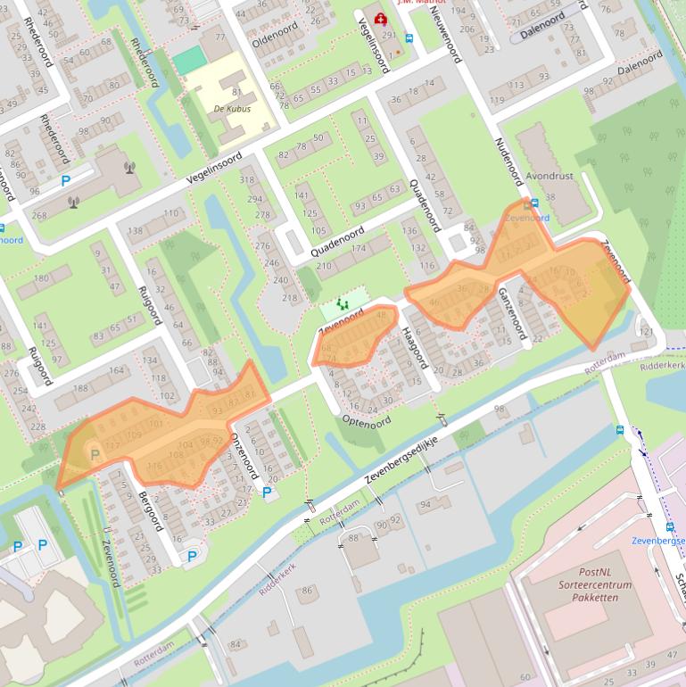 Kaart van postcodegebied 3079MG.