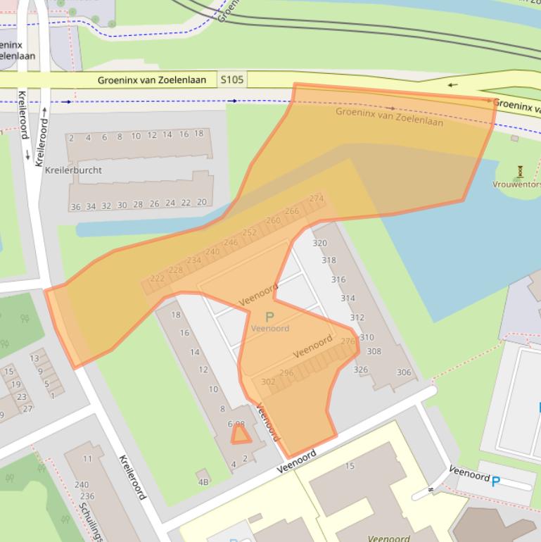 Kaart van postcodegebied 3079NL.
