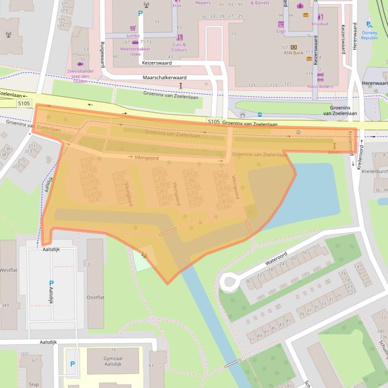 Kaart van postcodegebied 3079RL.