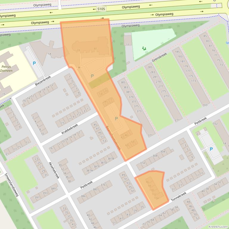 Kaart van postcodegebied 3079SJ.