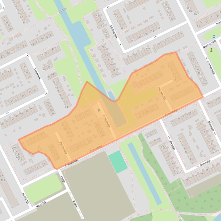 Kaart van postcodegebied 3079TE.