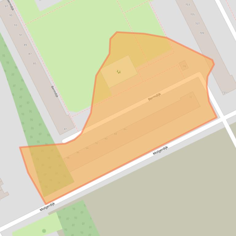 Kaart van postcodegebied 3079TN.