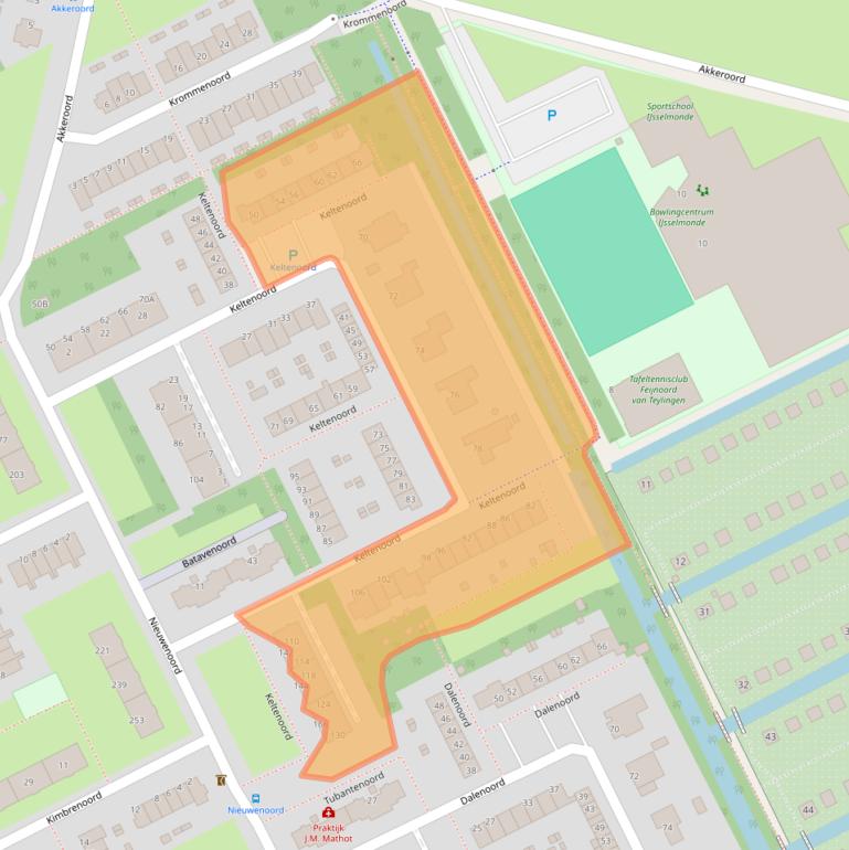 Kaart van postcodegebied 3079ZG.