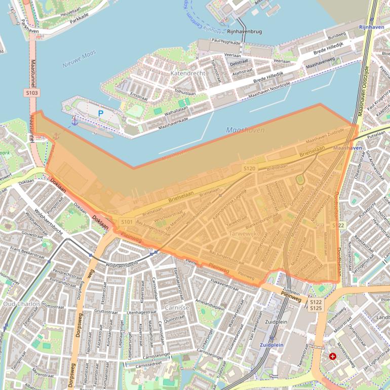 Kaart van postcodegebied 3081.