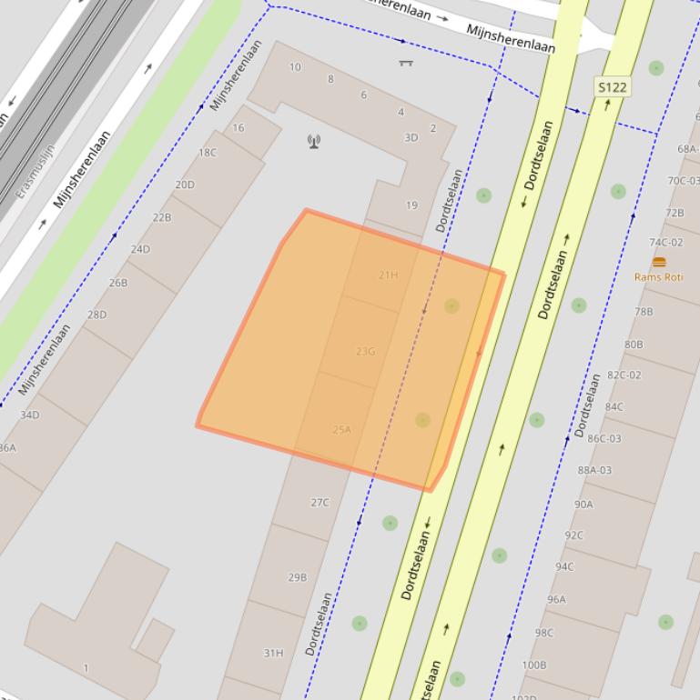 Kaart van postcodegebied 3081BC.