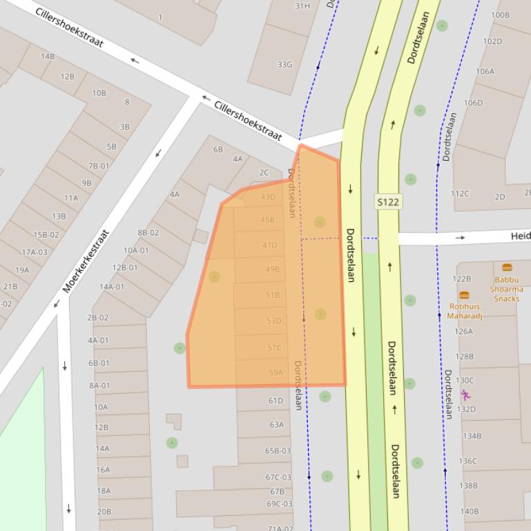 Kaart van postcodegebied 3081BE.