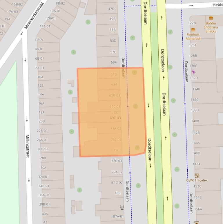Kaart van postcodegebied 3081BG.