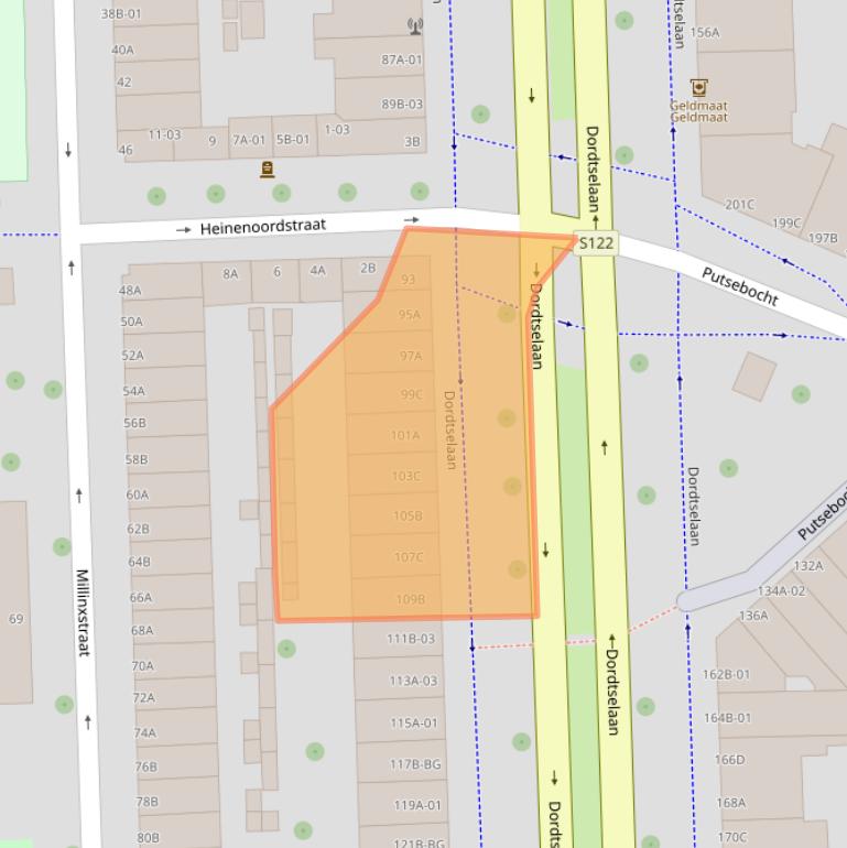 Kaart van postcodegebied 3081BJ.