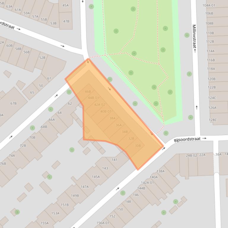 Kaart van postcodegebied 3081BW.