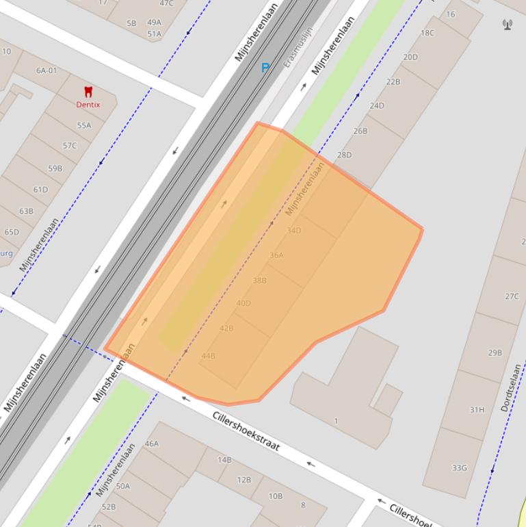 Kaart van postcodegebied 3081CB.