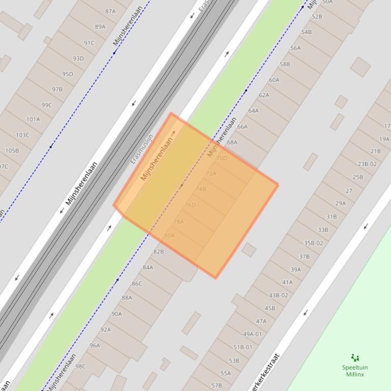 Kaart van postcodegebied 3081CE.