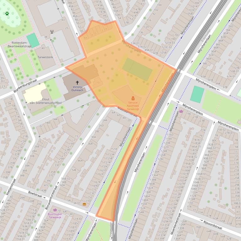 Kaart van postcodegebied 3081CN.