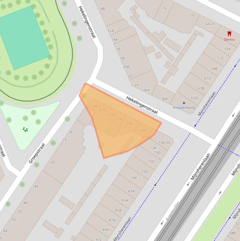 Kaart van postcodegebied 3081EA.