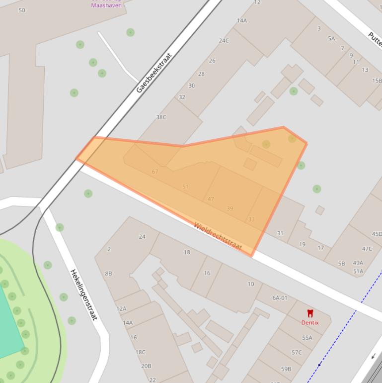 Kaart van postcodegebied 3081EM.