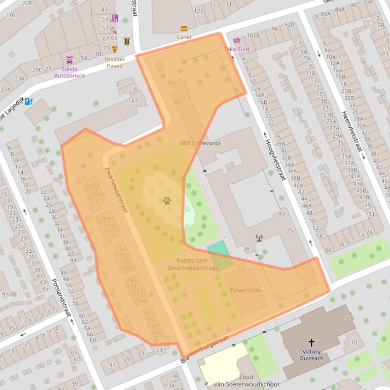 Kaart van postcodegebied 3081HZ.