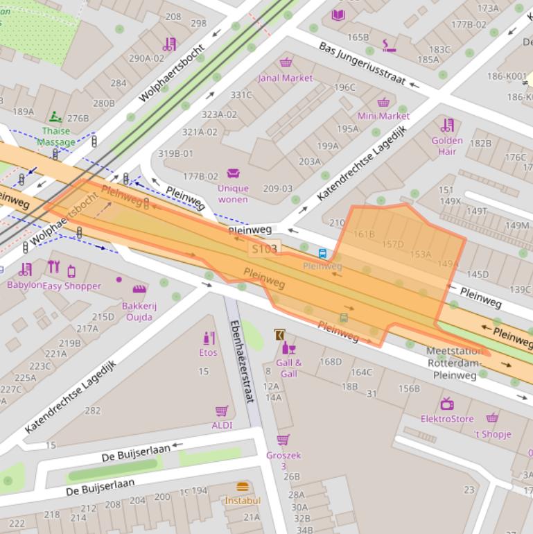 Kaart van postcodegebied 3081JL.