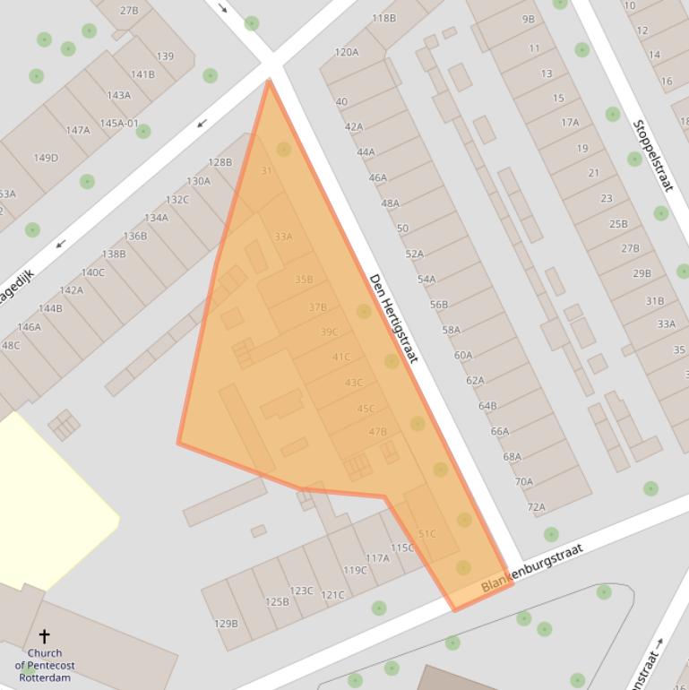 Kaart van postcodegebied 3081KB.