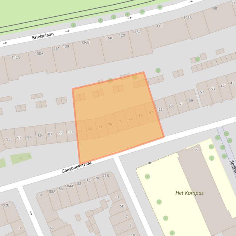 Kaart van postcodegebied 3081NE.