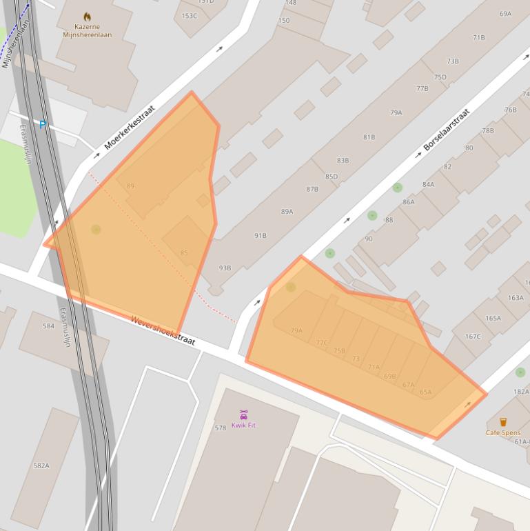 Kaart van postcodegebied 3081PD.