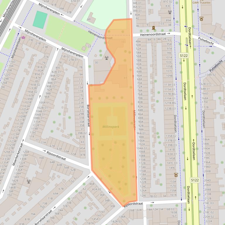 Kaart van postcodegebied 3081PE.