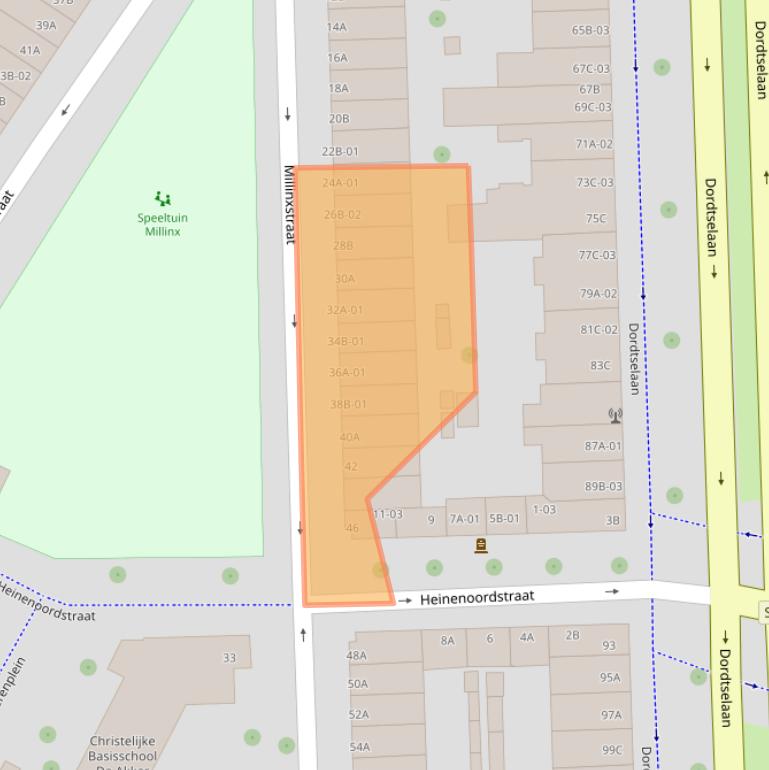 Kaart van postcodegebied 3081PN.