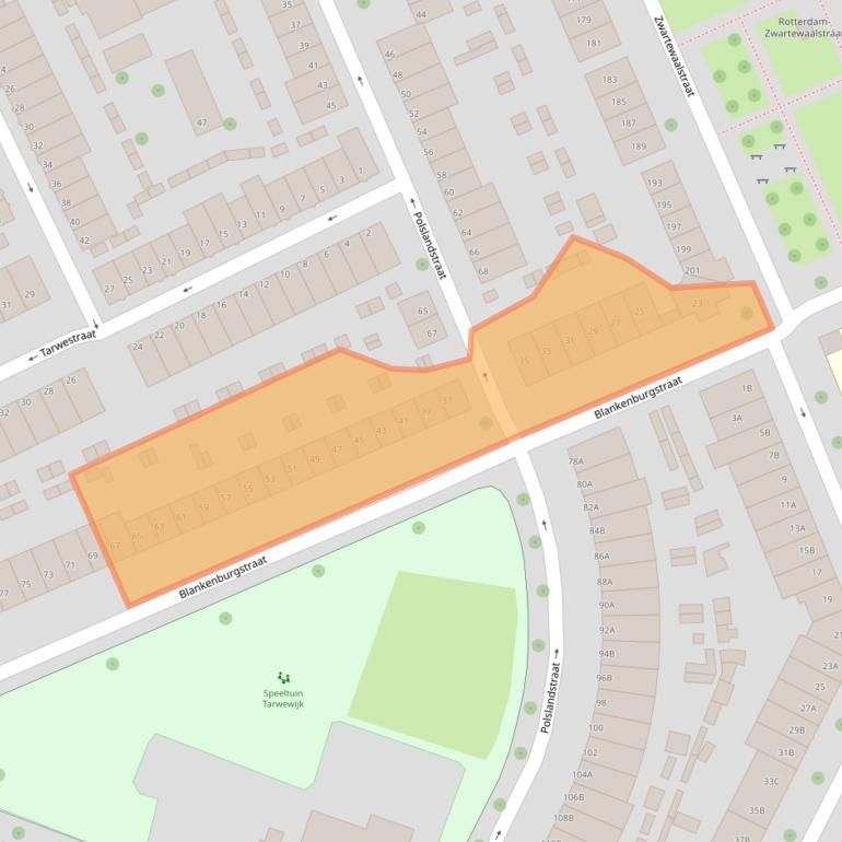 Kaart van postcodegebied 3081TA.
