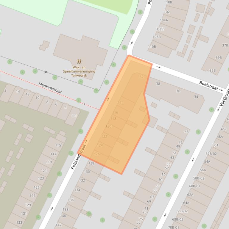 Kaart van postcodegebied 3081TT.