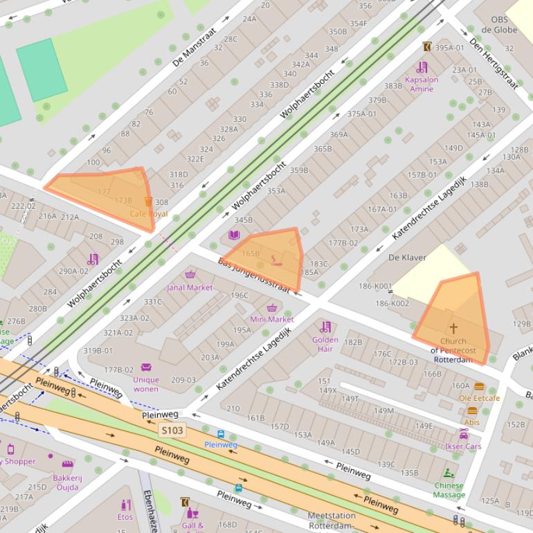 Kaart van postcodegebied 3081VB.