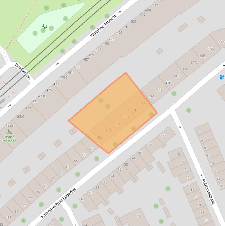 Kaart van postcodegebied 3081ZJ.