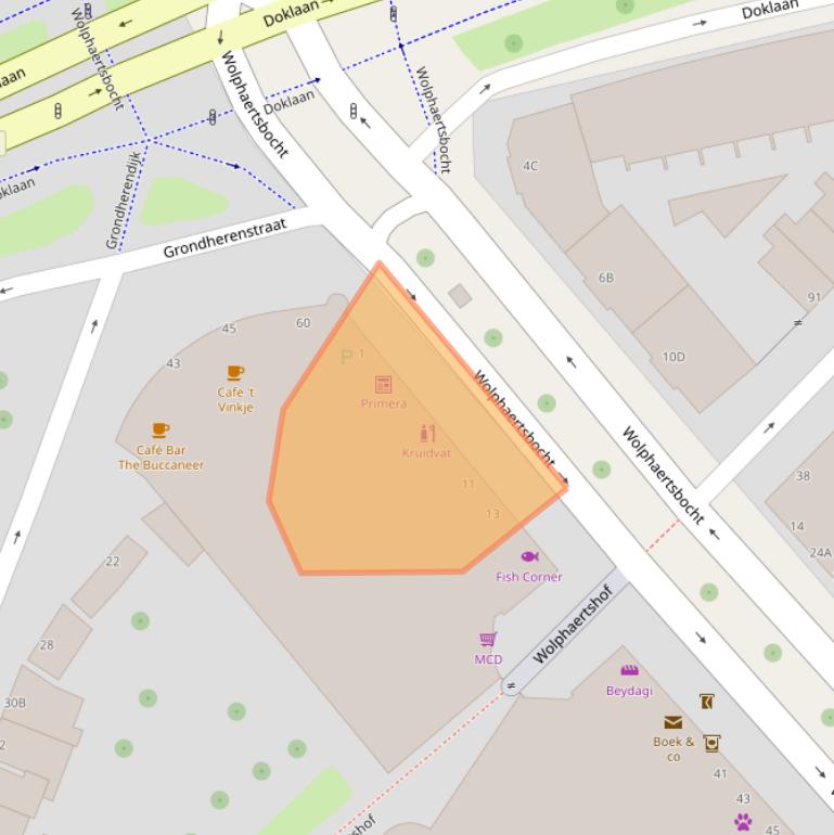 Kaart van postcodegebied 3082AA.