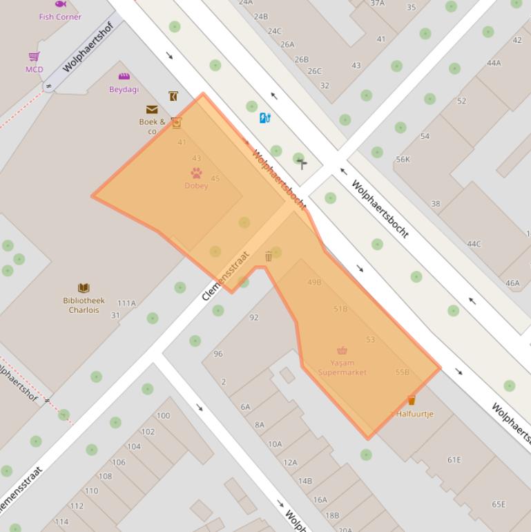 Kaart van postcodegebied 3082AC.