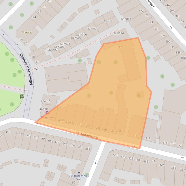 Kaart van postcodegebied 3082BC.