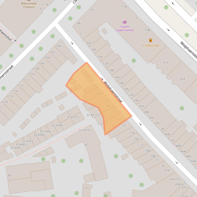 Kaart van postcodegebied 3082BJ.