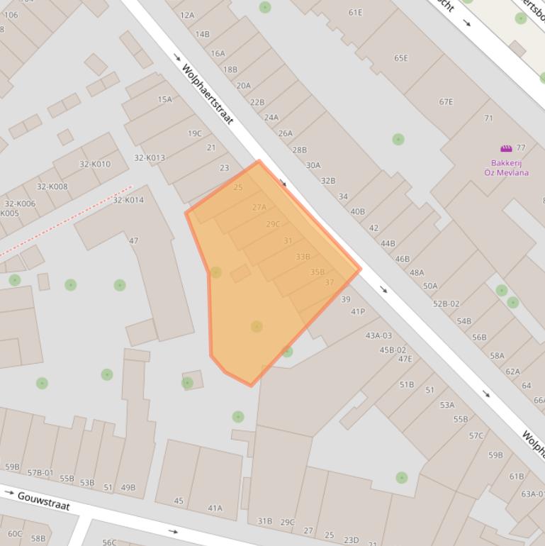 Kaart van postcodegebied 3082BK.