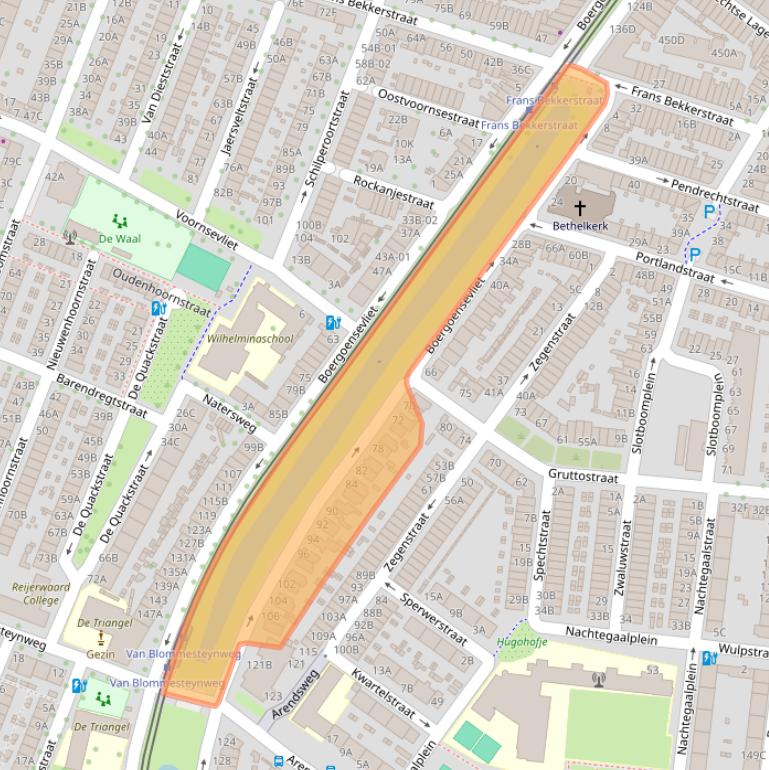 Kaart van postcodegebied 3082KW.