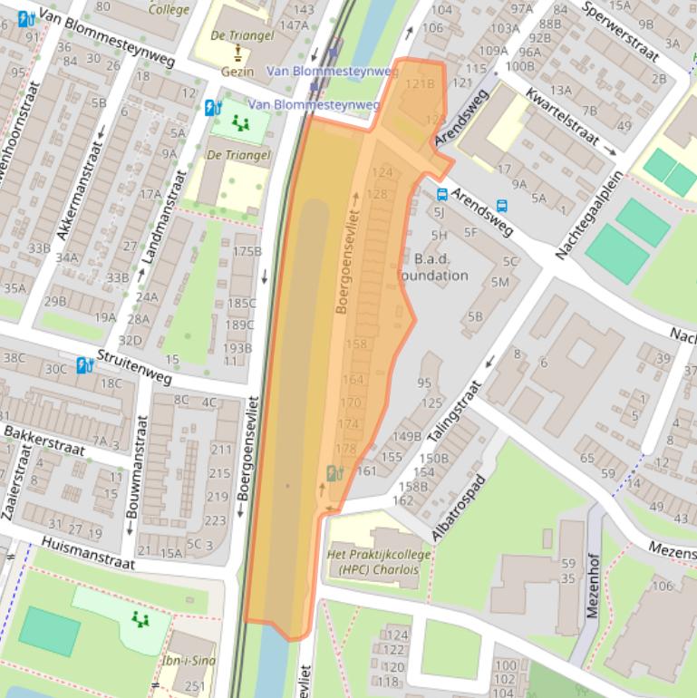 Kaart van postcodegebied 3082KX.