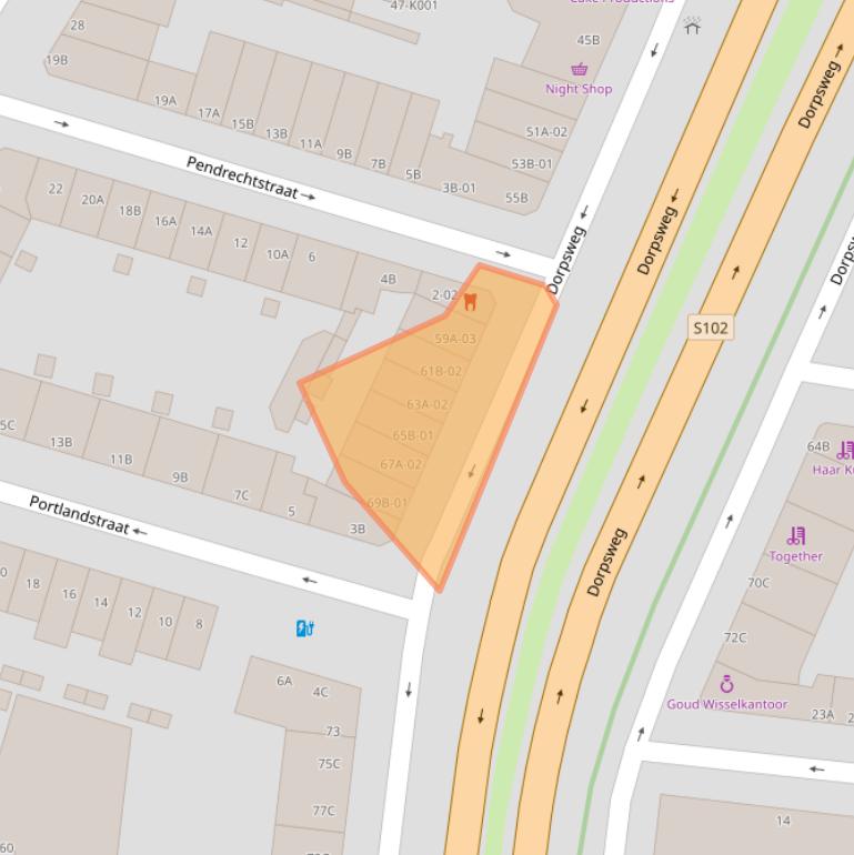 Kaart van postcodegebied 3082LC.