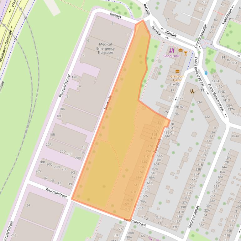 Kaart van postcodegebied 3082PC.