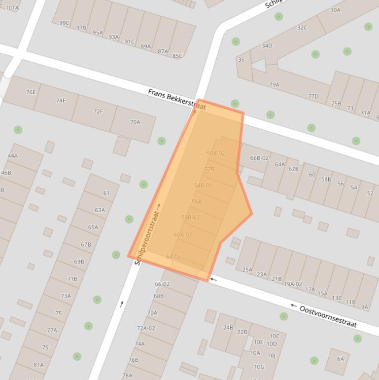 Kaart van postcodegebied 3082SW.
