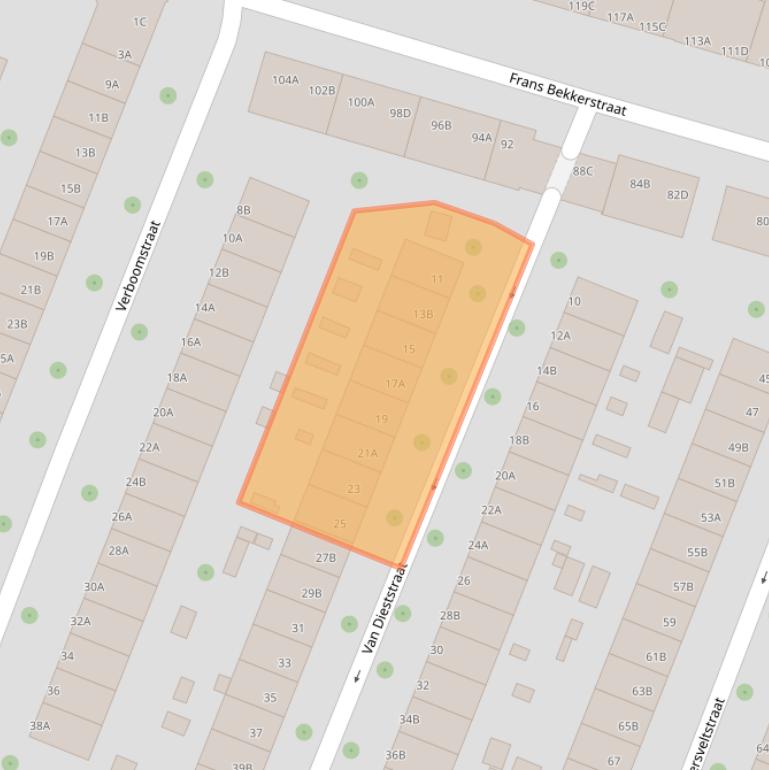 Kaart van postcodegebied 3082TA.