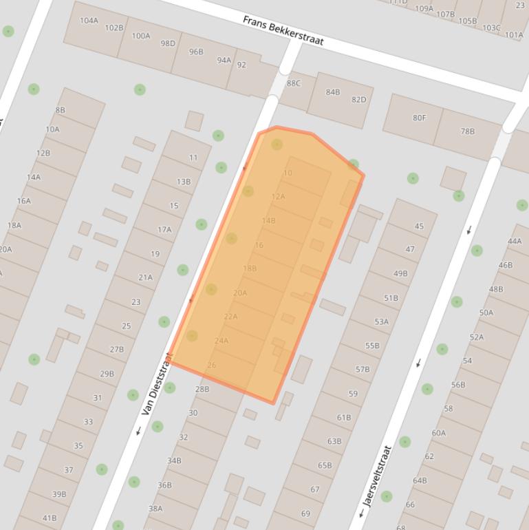 Kaart van postcodegebied 3082TC.