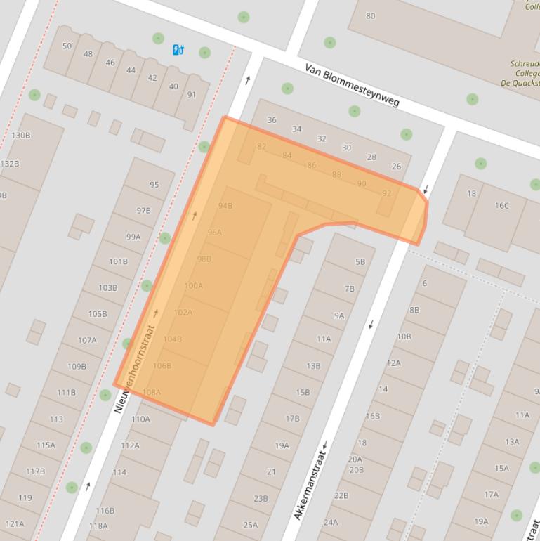 Kaart van postcodegebied 3082VL.