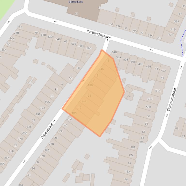 Kaart van postcodegebied 3082XT.