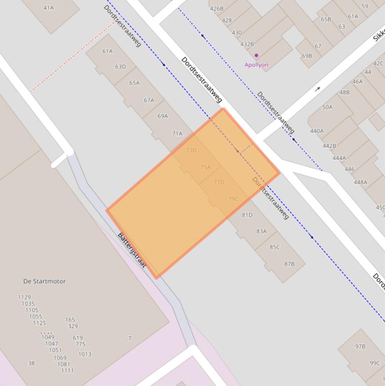 Kaart van postcodegebied 3083AE.