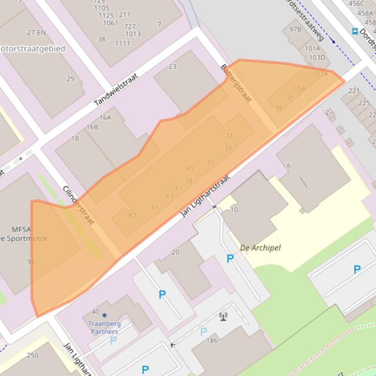 Kaart van postcodegebied 3083AL.